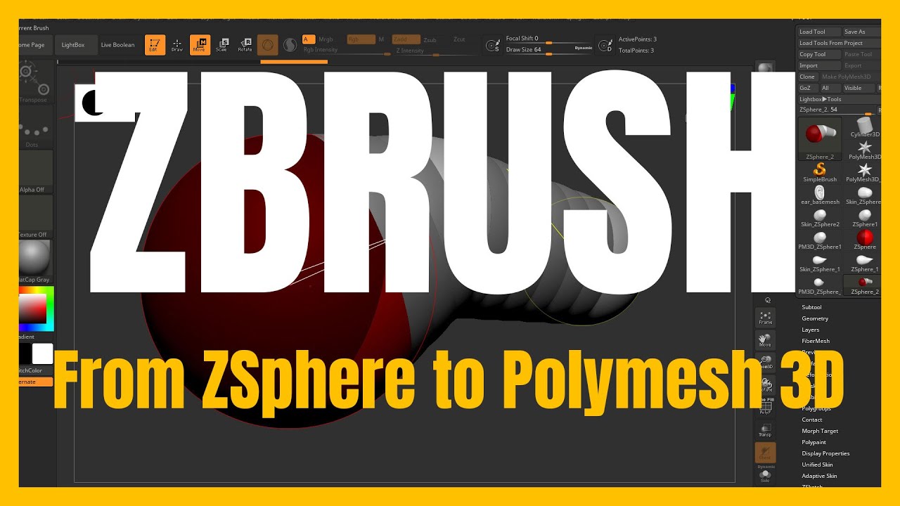 [Basic] Introduction to Zbrush 09 &ndash; From ZSphere to Polymesh3D