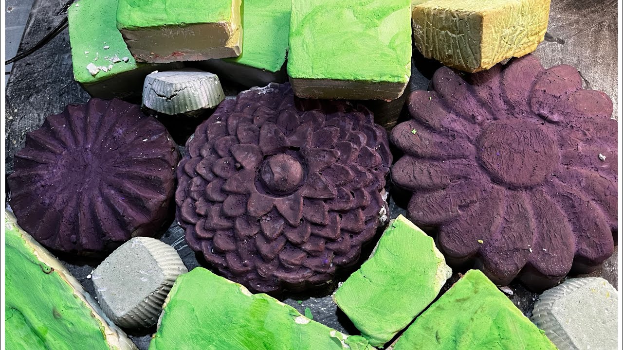 Melting , Crispy, powdery Greenple platter | Reformed gymchalk ASMR | oddly satisfying ASMR