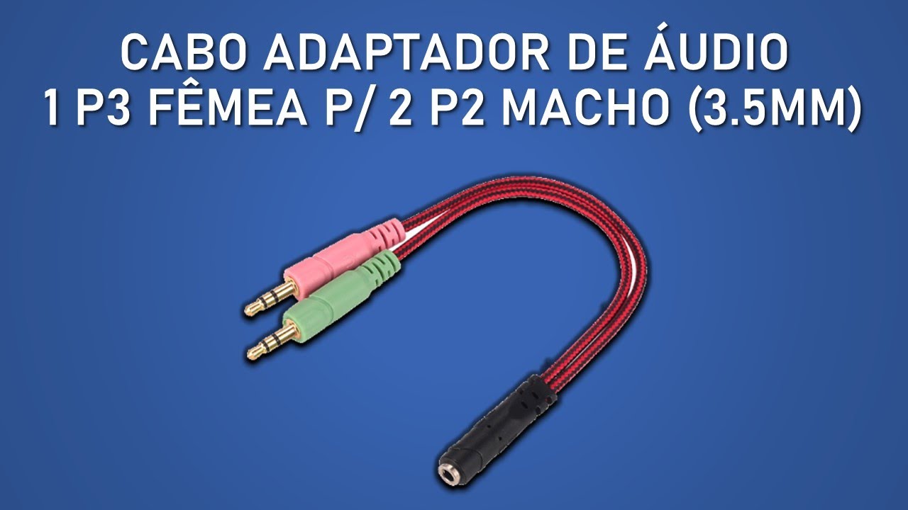 Cabo P3 para P2 Adaptador de &Aacute;udio de 3.5m, 1 P3 F&ecirc;mea para 2 P2 Macho - link de compra na descri&ccedil;&atilde;o