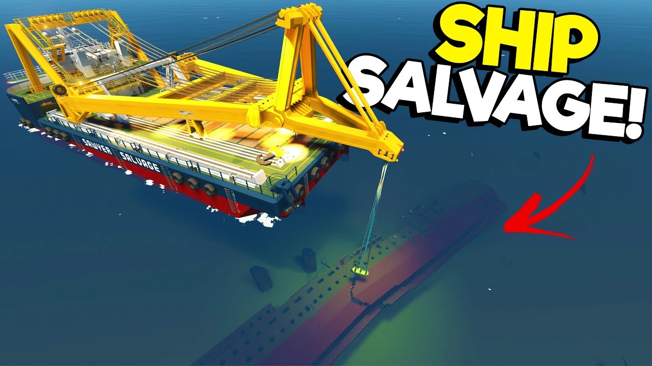 We Used a Massive Crane Ship to Save Sinking Ships?! - (Stormworks Gameplay)