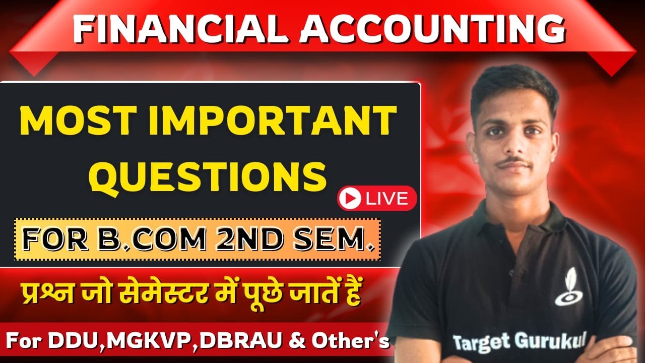 Most Expected MCQ's Of Financial Accounting | B.Com 2nd Semester Exam 2024 | Paper