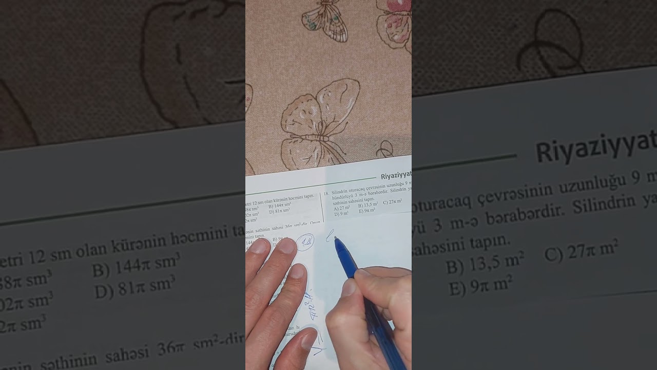 Güvən Buraxılış imtahanlarına hazırlıq.Fırlanma cisimləri,onların səthi və həcmi1-39