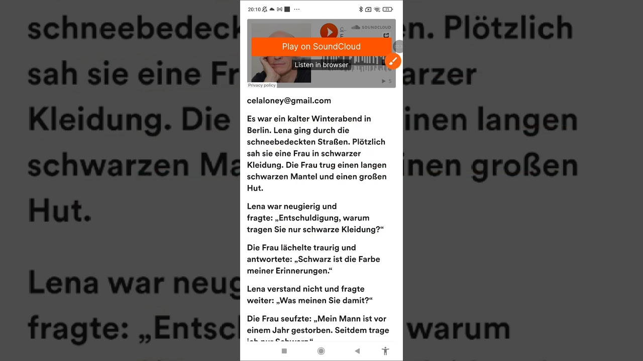 Eine A2-Geschichte: Die Frau in Schwarz