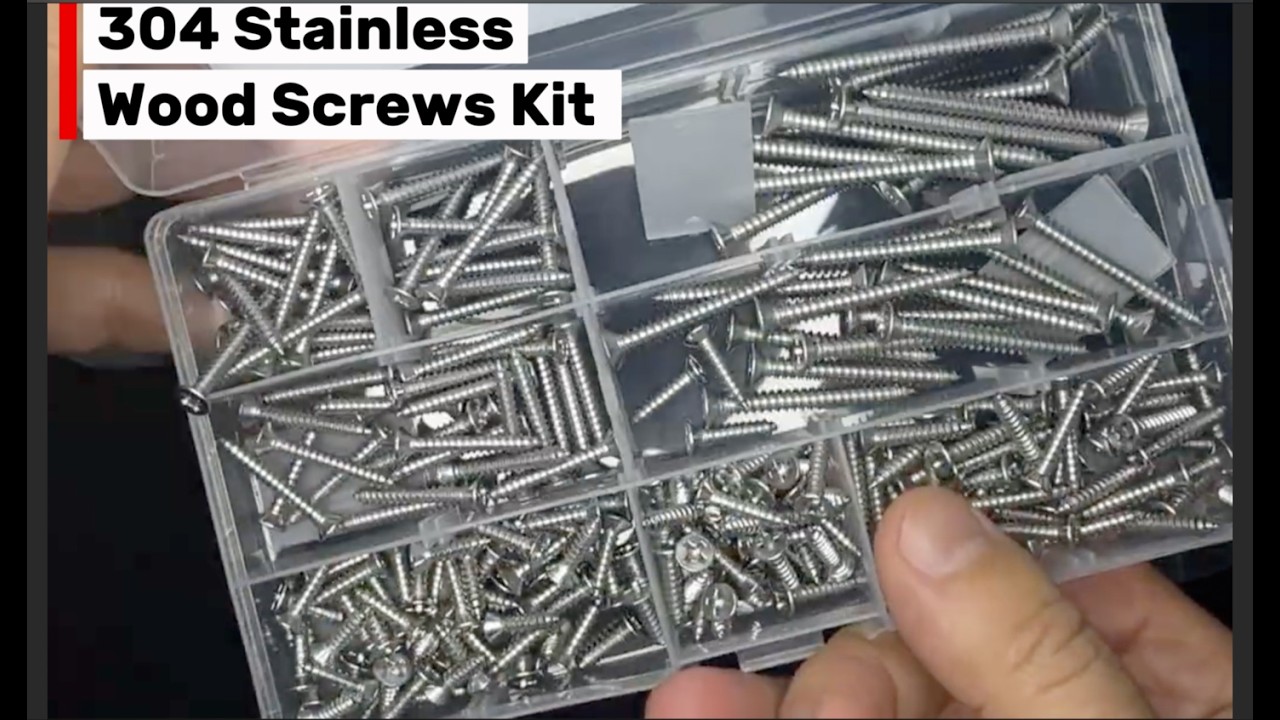 304 Stainless Wood Screws Kit Review — 7 Sizes, Sharp Tips, Anti-Rust & Organized Case
