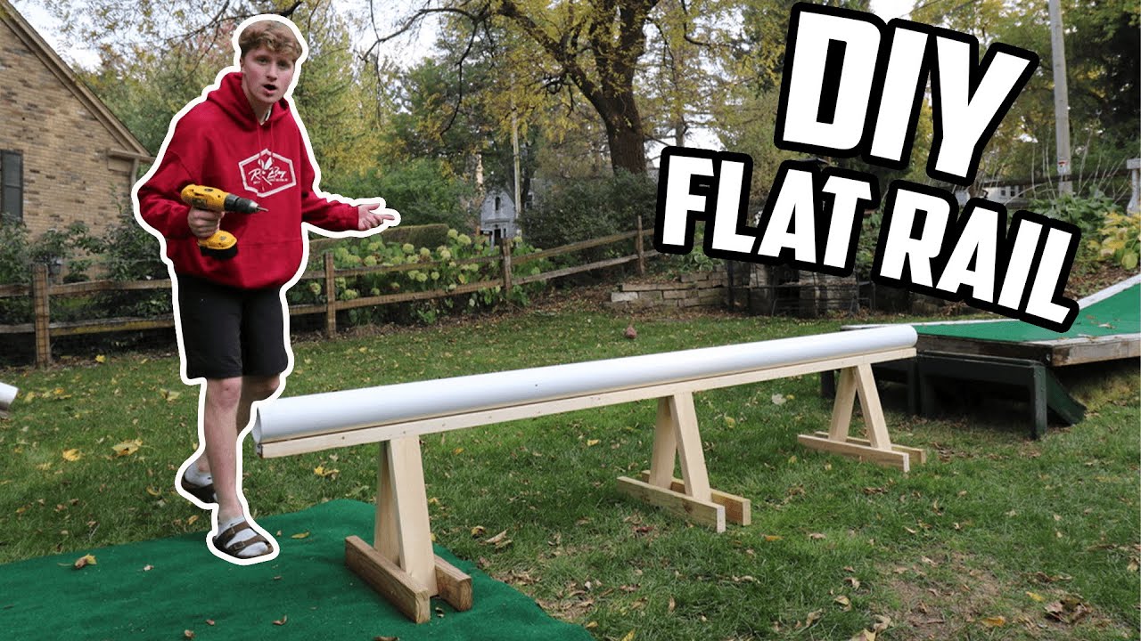 DIY SNOWBOARD FLAT RAIL (BACKYARD SET-UP)