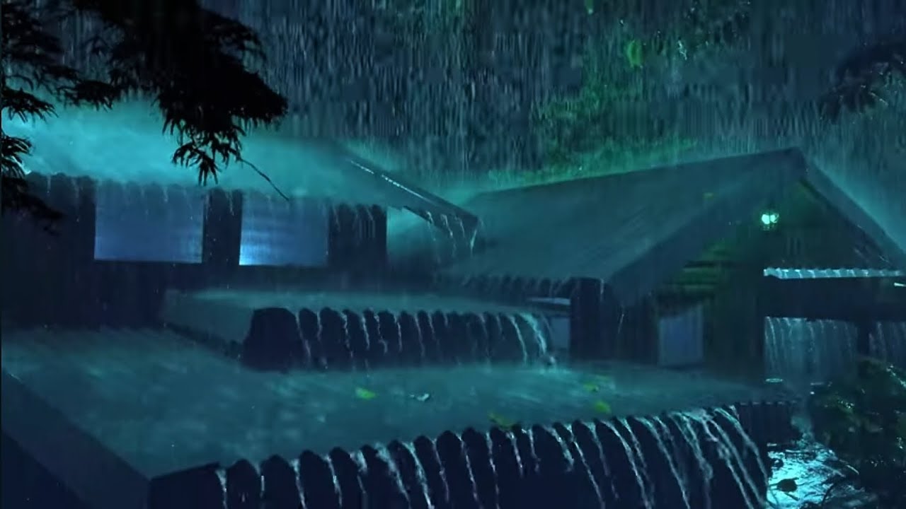 Fall Asleep in 3 Minutes ⛈️ Heavy Rain and Thunder on Tin Roof for Deep Sleep and Stress Relief