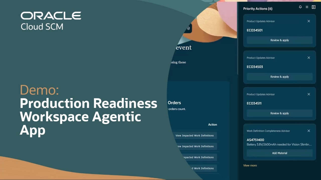 Агентское приложение для проверки готовности производства в Oracle SCM: демонстрация