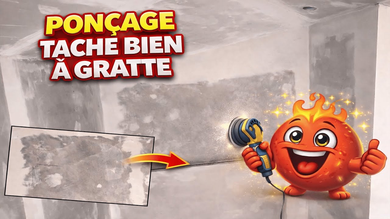 Ponçage des bandes tache bien à gratte