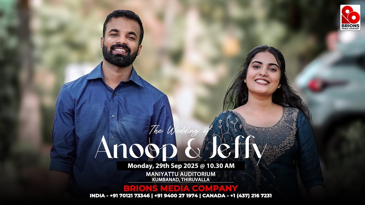 Anoop & Jeffy | Wedding Day Live Telecast | 29.09.2025 | #brionsmediacompany #bmc