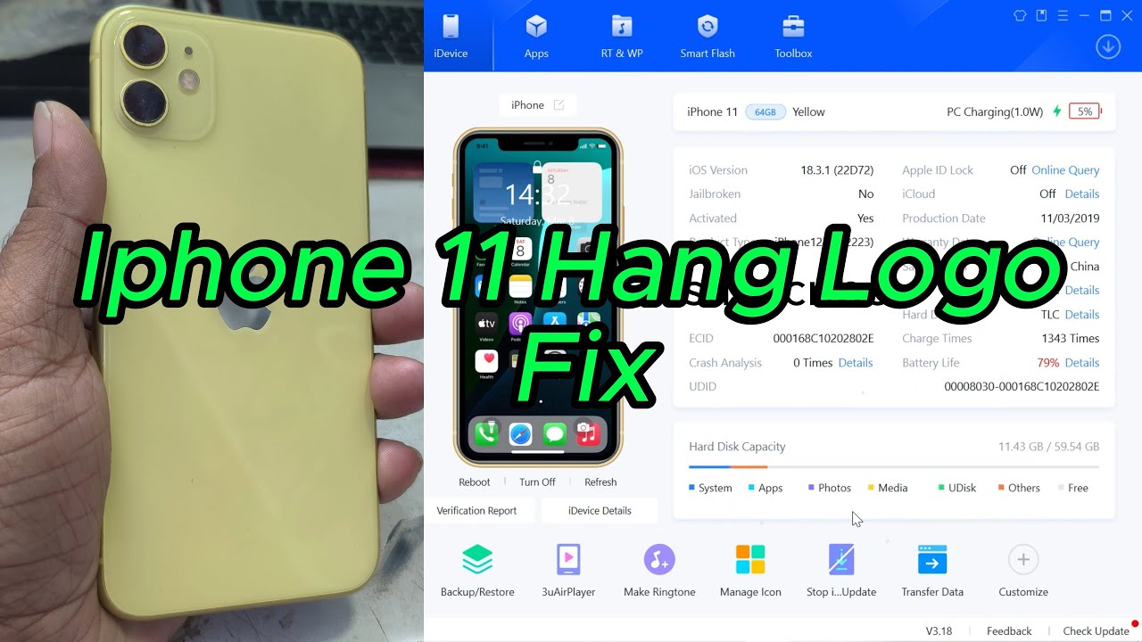 iphone11hang logo fix for flashing