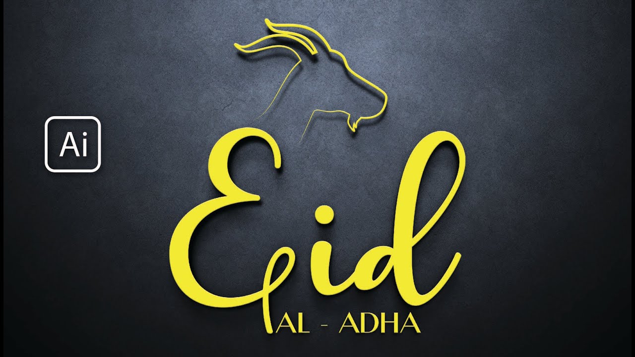 Eid Al Adha Logo design best idea for Beginners! |Eid Logo| in Illustrator @Dolphingraphic #adobe