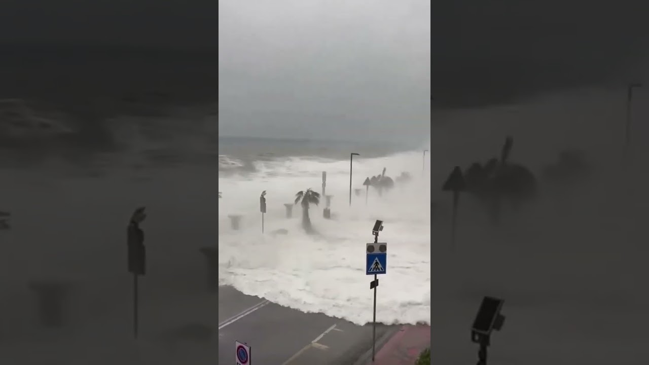 Heavy storm surge in Furci Siculo, Sicily, Italy