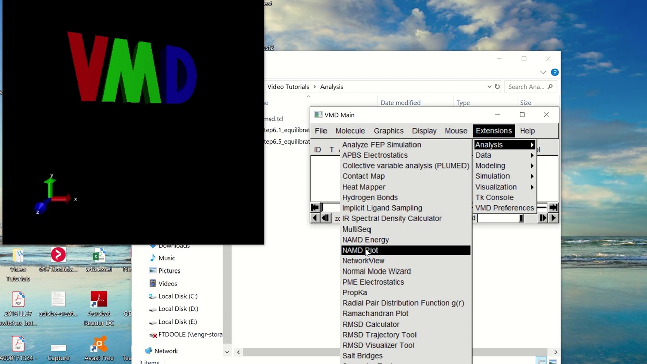 VMD NAMD Plot plugin to check the thermodynamic state of the whole system