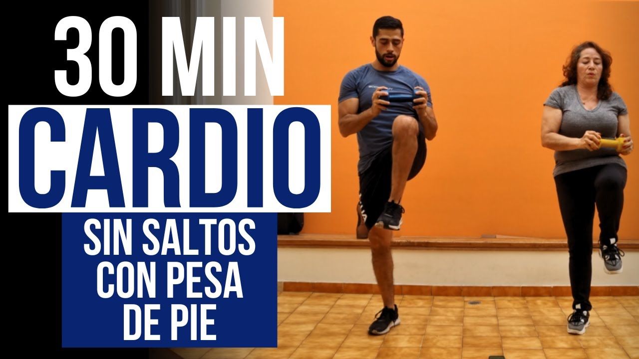 CARDIO con pesas SIN SALTOS 🔥 rutina de ejercicios en casa para bajar de peso 30 minutos