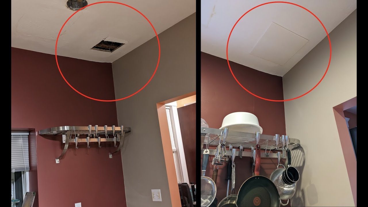 5 minute quick fix ceiling hole using access panel | Everbilt Access Panel Adjustable Spring Loaded