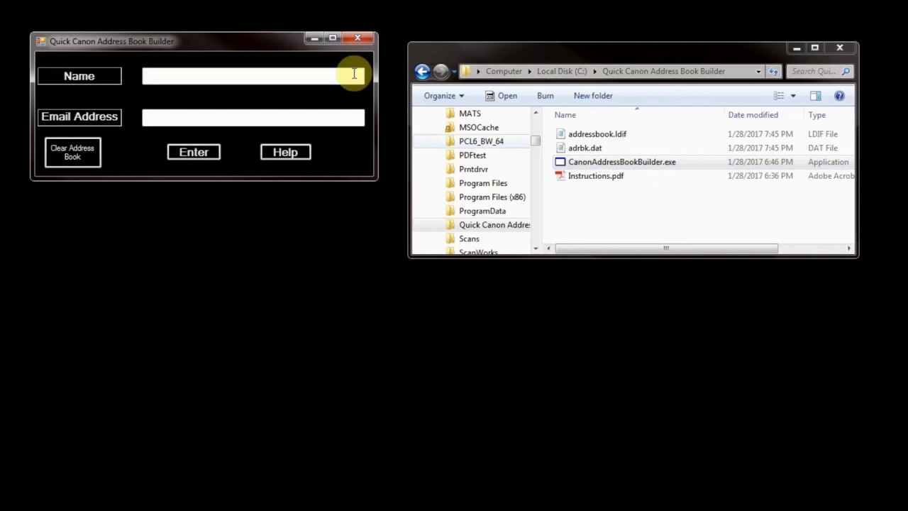 Quick Canon Address Book Builder