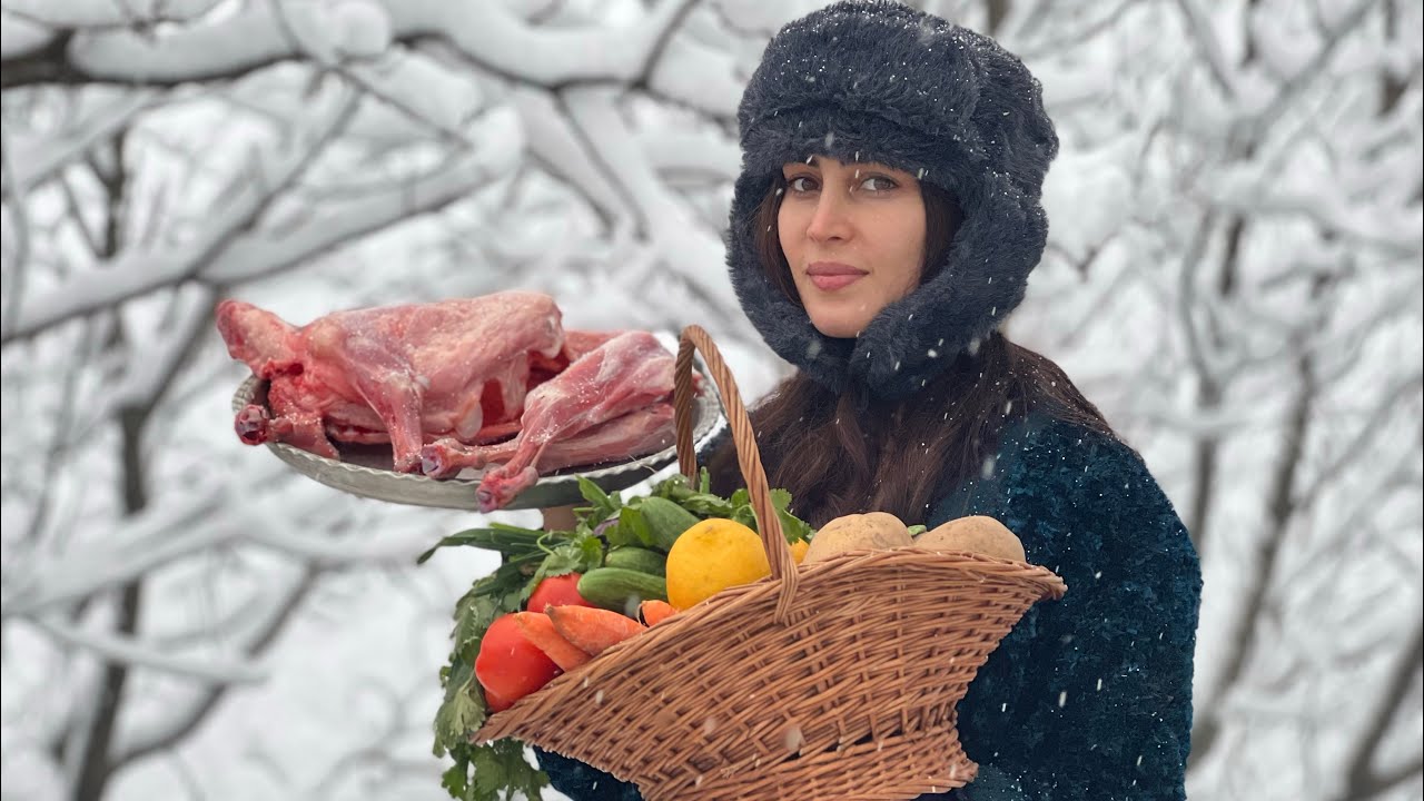Life in a Frozen Village | Cooking Lamb in Extreme Cold