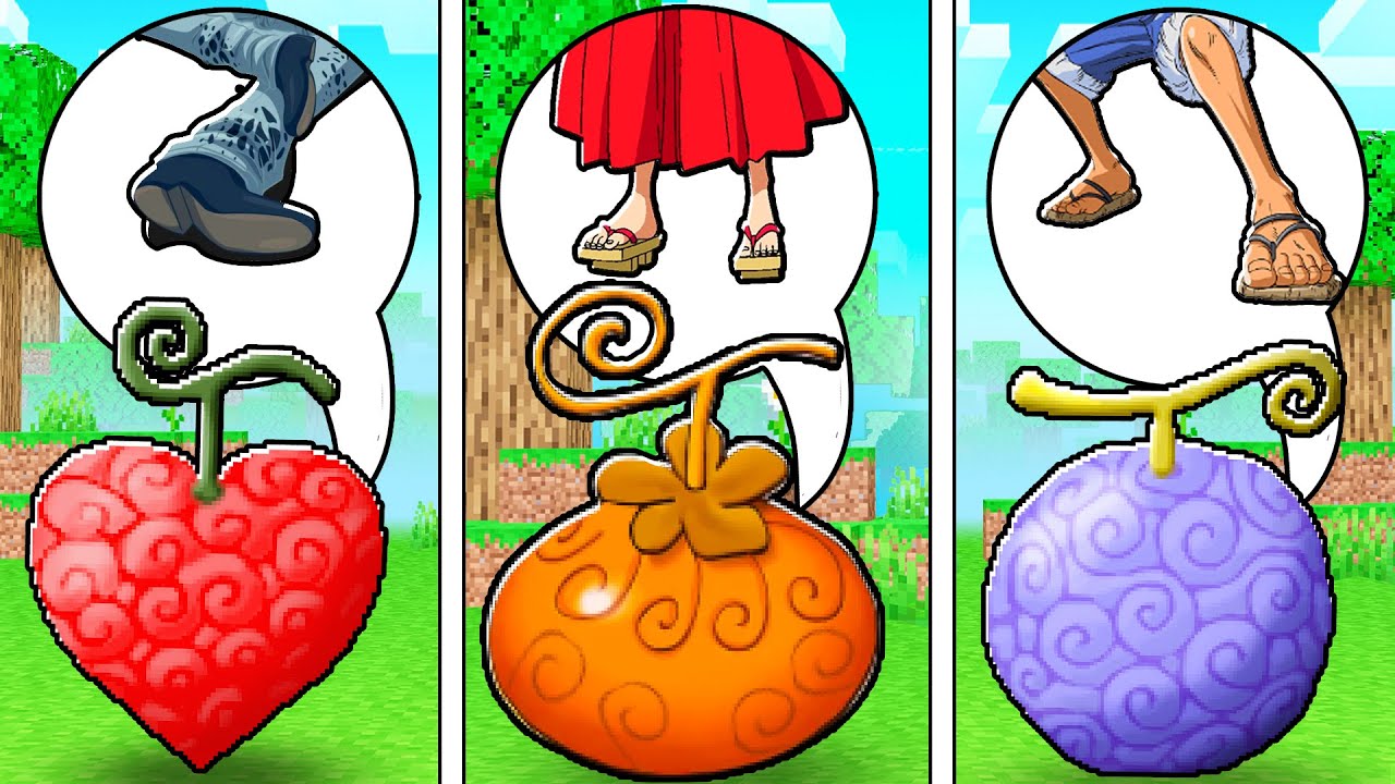 ESCOLHA sua DEVIL FRUIT de ONE PIECE pelos PÉS do PERSONAGEM no MINECRAFT