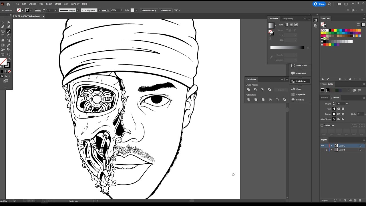 How To Cartoon Robot Yourself ! - ( ADOBE ILLUSTRATOR ) KSI Tutorial  Part 1