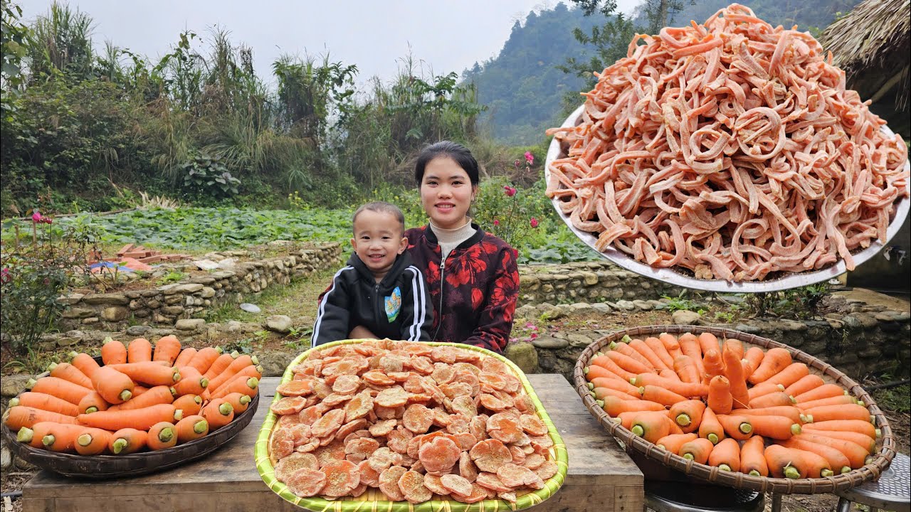 Harvesting Carrots and Making Traditional Carrot Jam Cake to Sell at the Market | Trieu Thi Thuy.