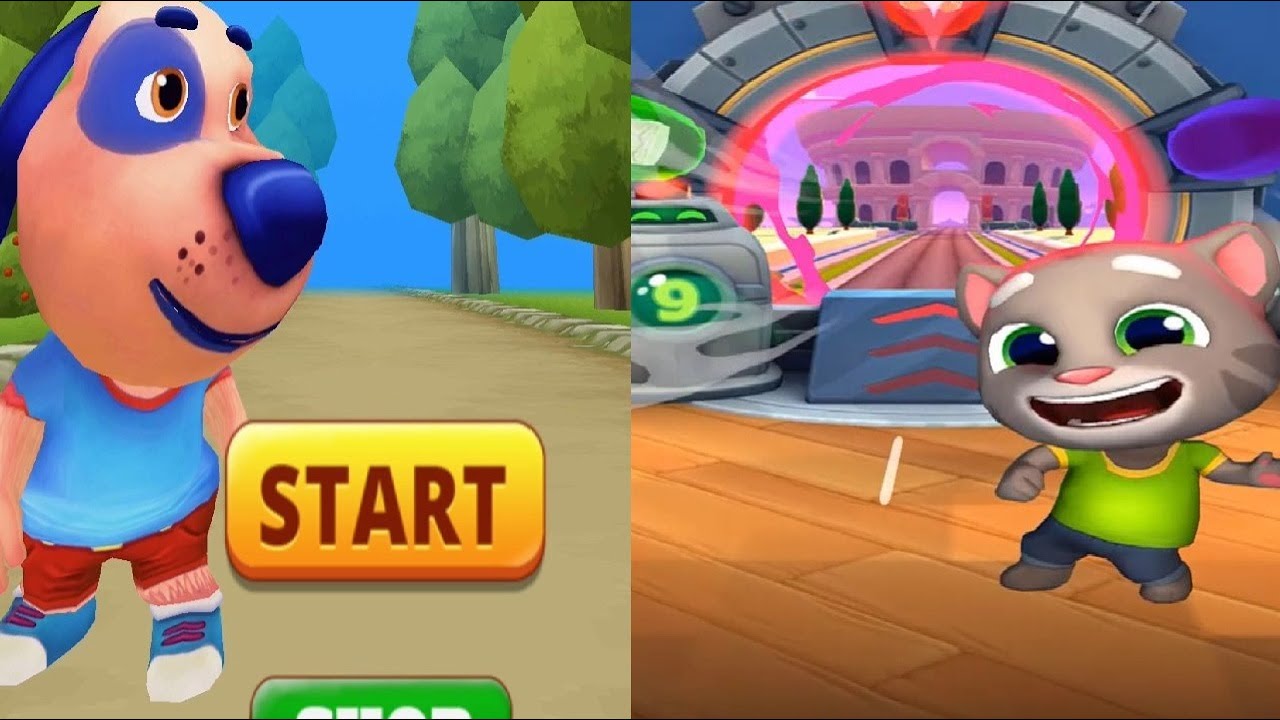 TALKING TOM GOLD RUN 2 VS  Talking Pet Cat Gold Run: (Subway Temple Surf) GAMEPLAY