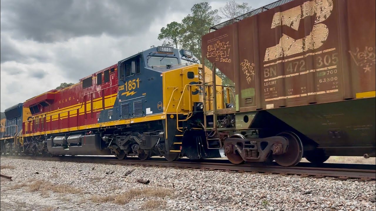 CSXT 1851 NC&StL Heritage Unit on L630-08 at Rincon, GA