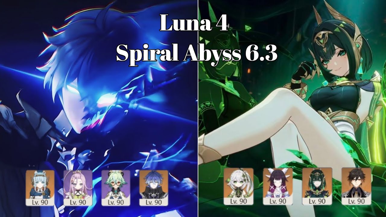 DESTROY the luna 4 spiral abyss 6.3 with Flins premium team x Nefer no lauma ft. Zhongli
