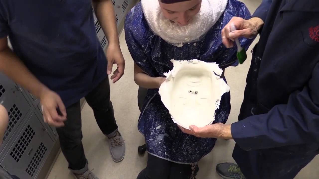 SBCC's theater class casts students' faces in plaster