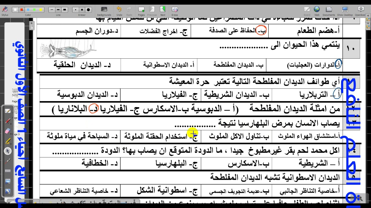 حل اسئلة وتقويم ومراجعة الفصل السابع احياء 1 الصف الأول الثانوي نظام مسارات