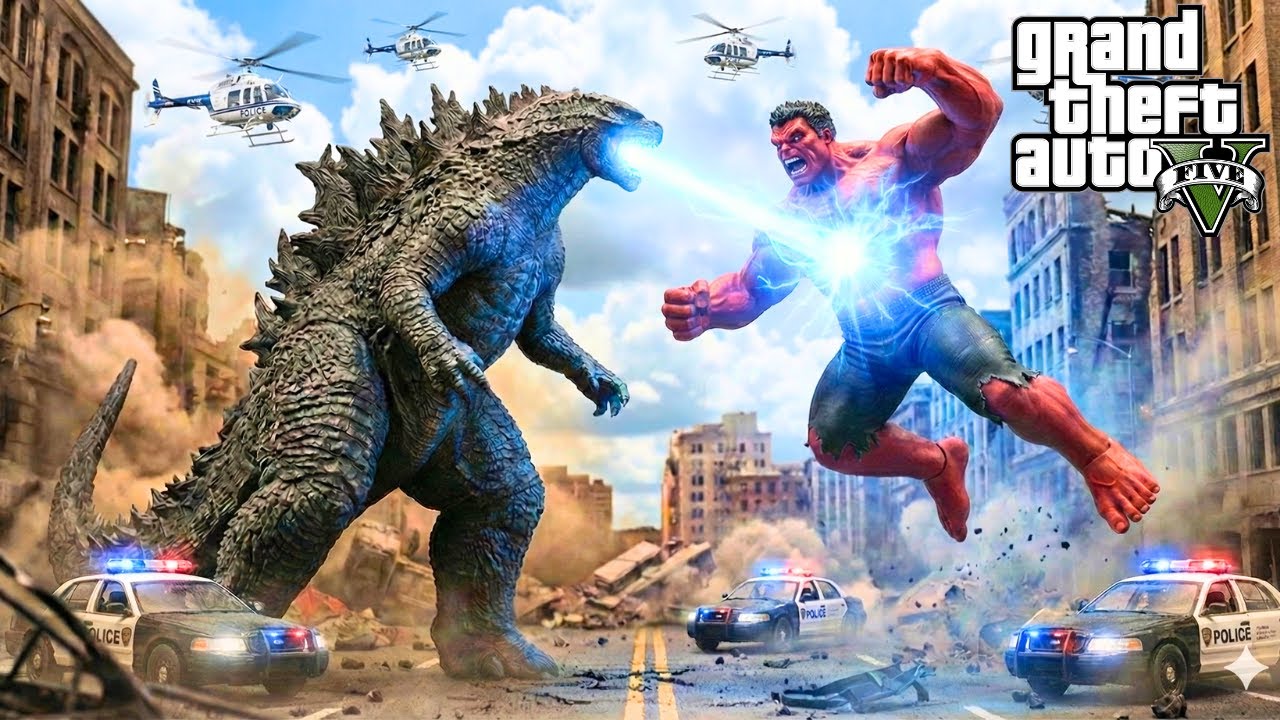 GTA 5 Hulk vs Godzilla vs Kingkong Live 73 | KING Gaming #gta5 #gta5live #shortsfeed #shortslive