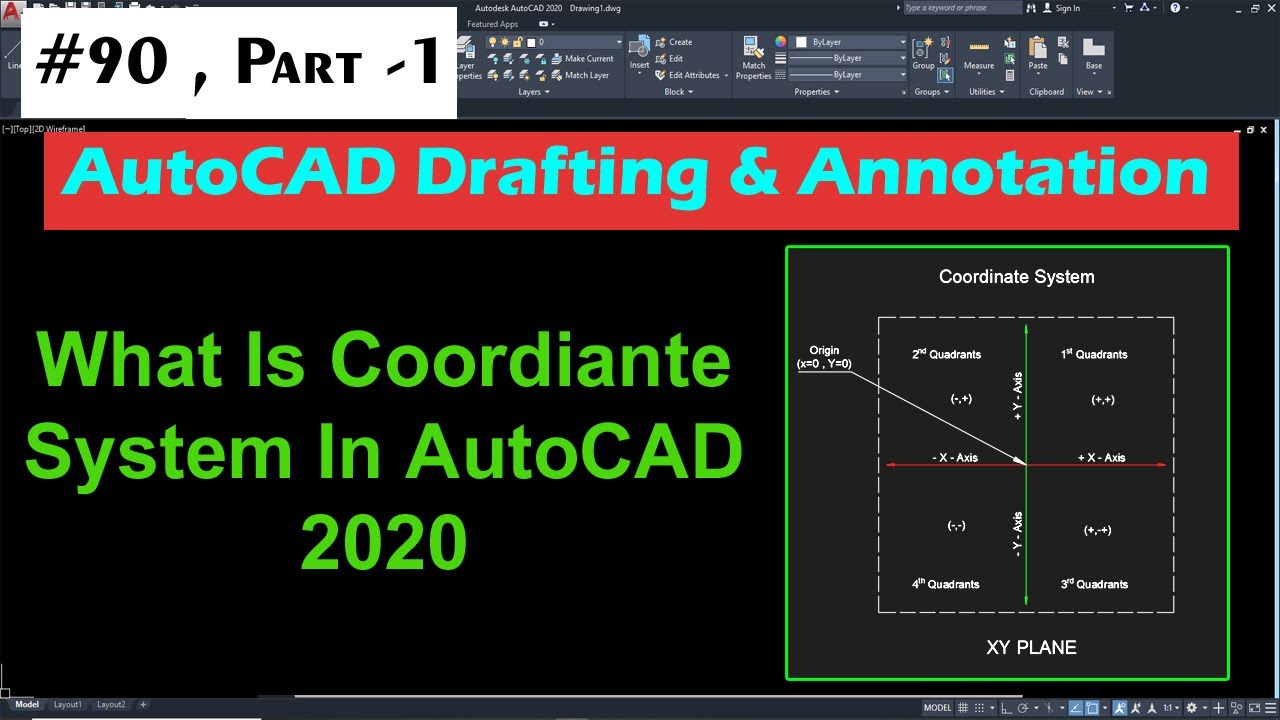 #90 | Part-1 | Coordinate System In AutoCAD 2020 In Urdu/Hindi