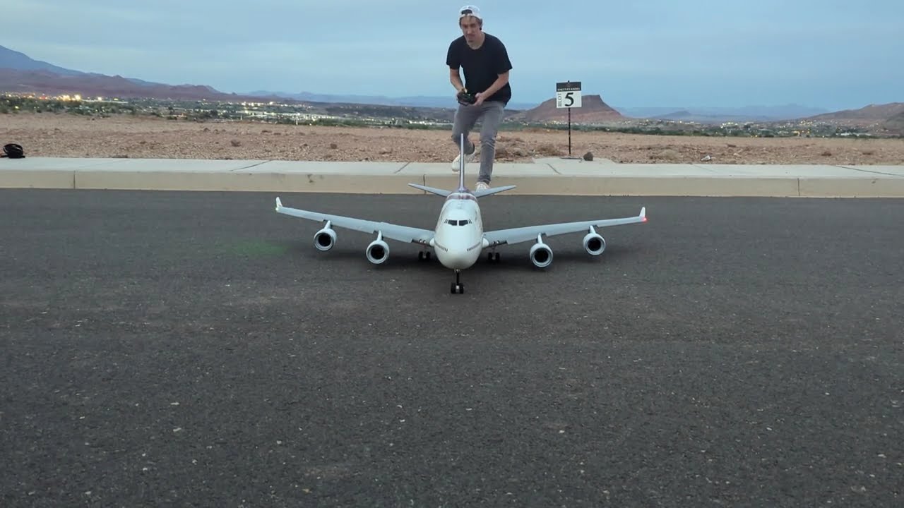 SCRATCH BUILT RC 747 MODEL FLIGHT TEST