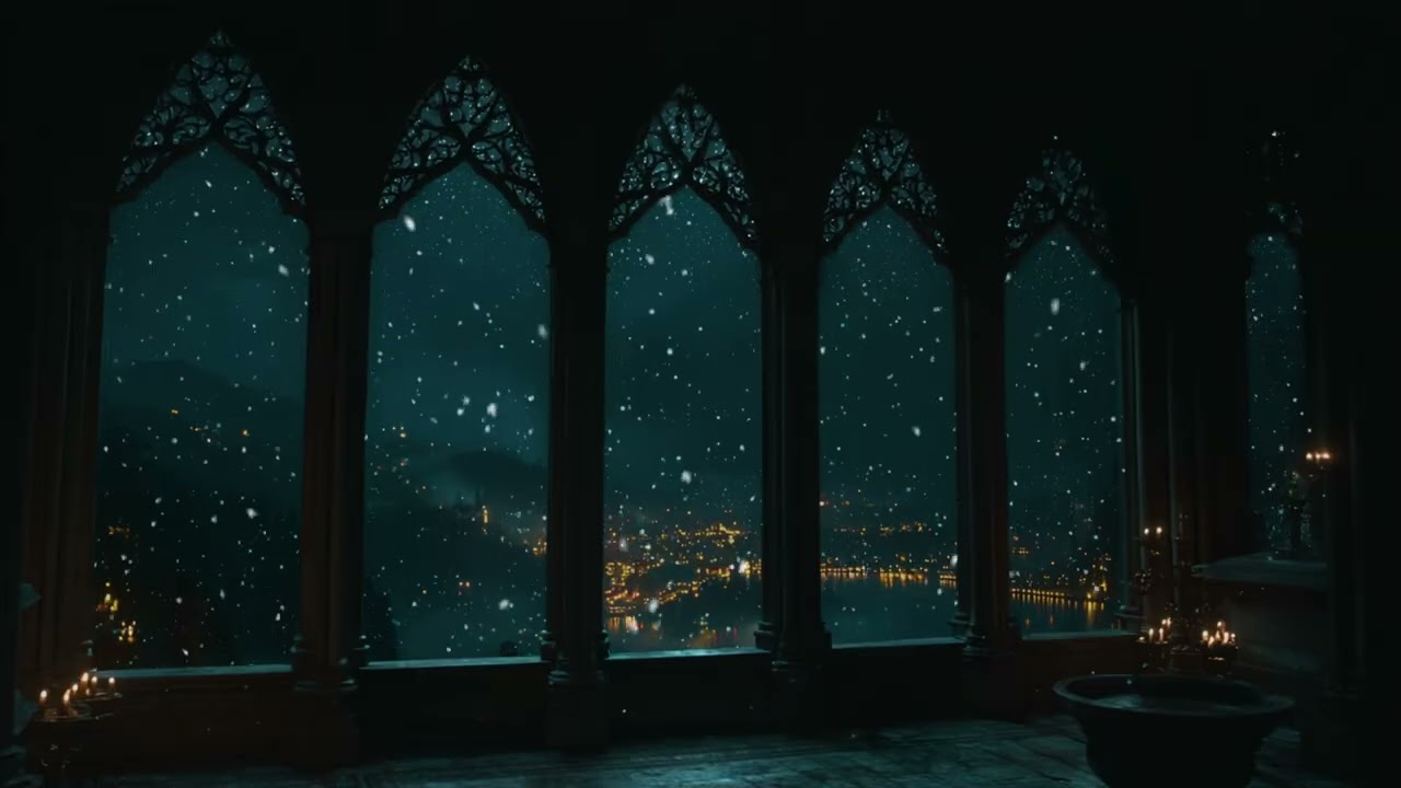 Rain and Thunder by the Castle Window for Deep Sleep, Study Sessions & Meditation Calm