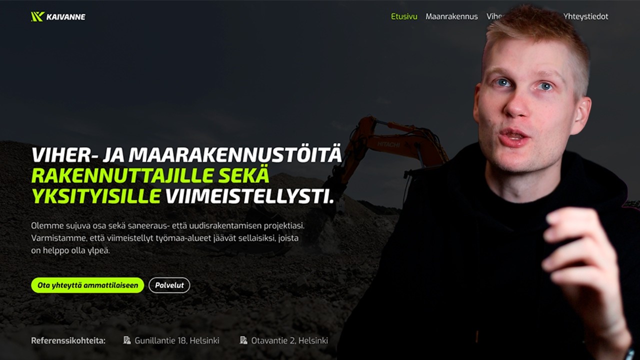 Verkkosivut viher- ja maanrakennusfirmalle (aito asiakaskeissi)
