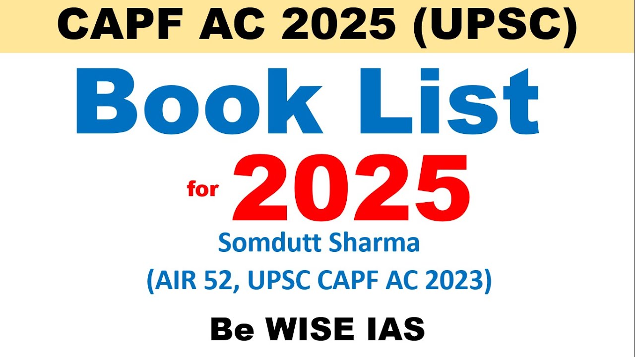 CAPF 2025 UPSC Booklist video
