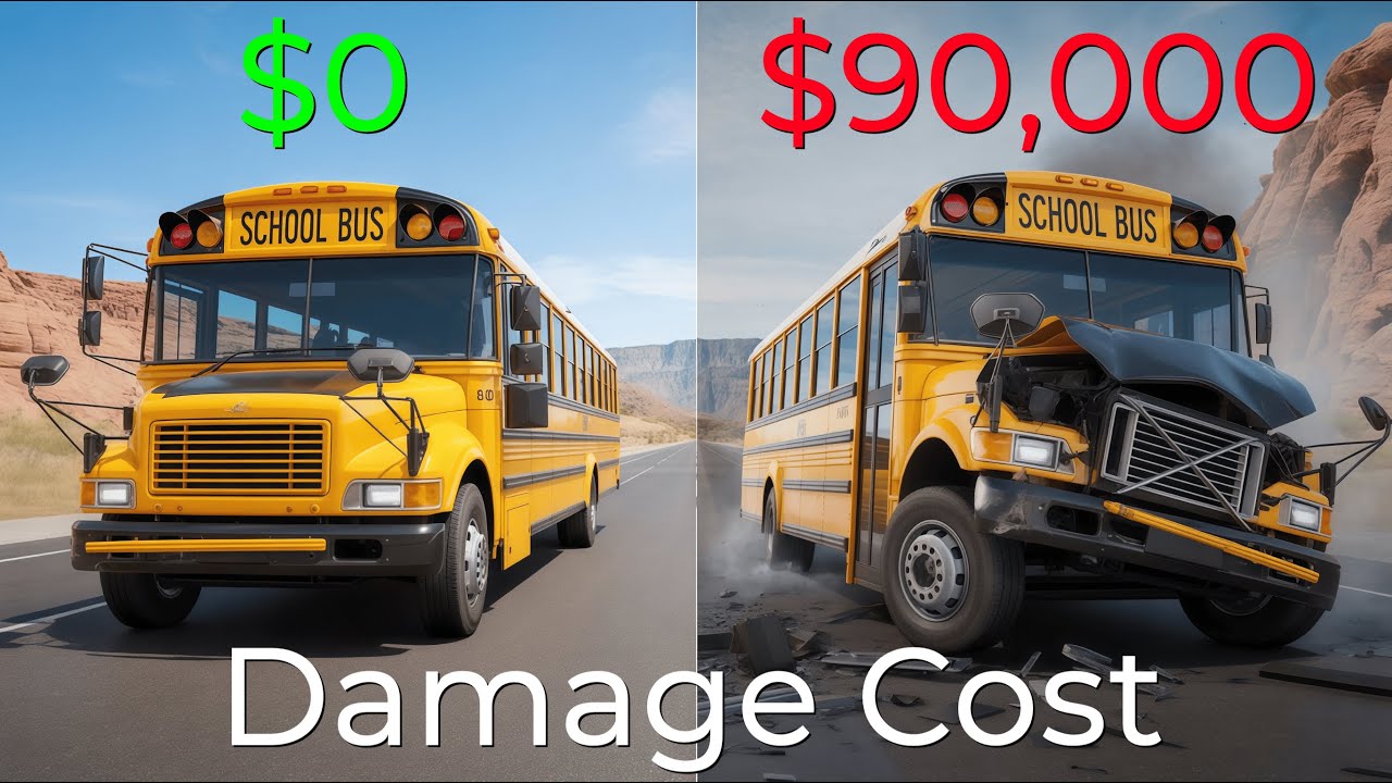 Realistic Crashes BeamNG Drive Damage Cost School Bus | Epic Wallet Survival