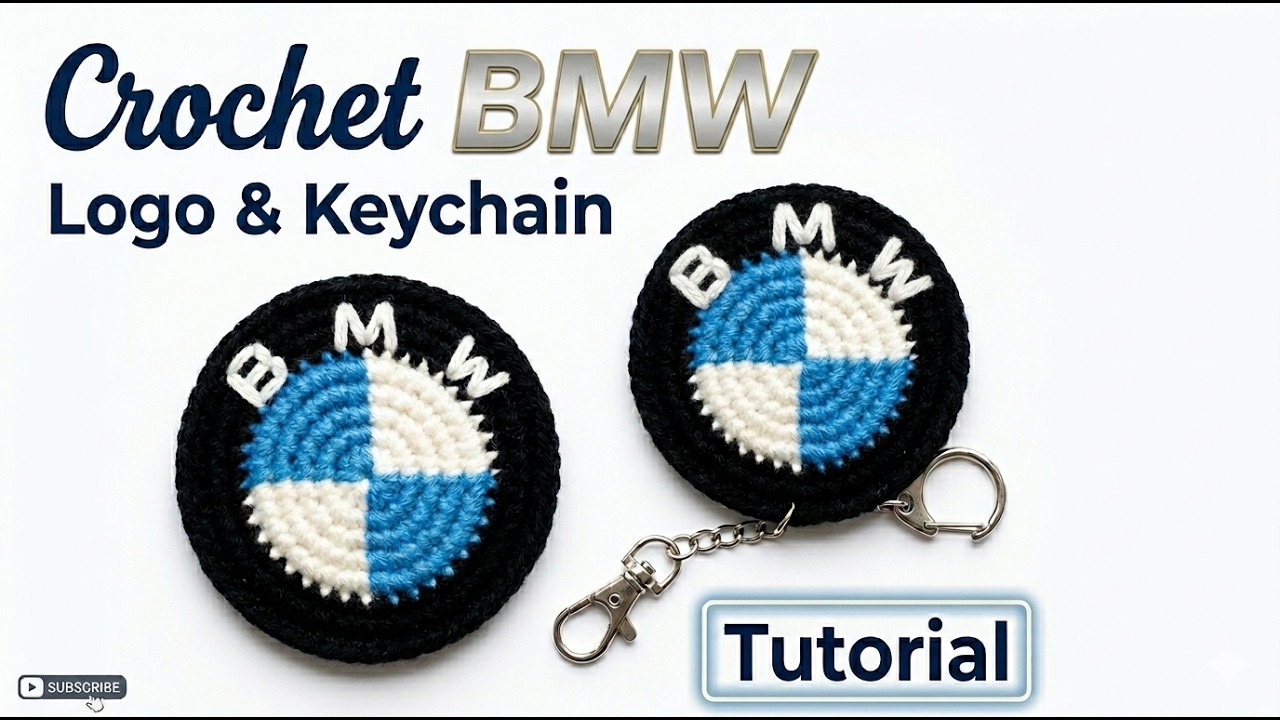 Crochet Logo Keychain | BMW Car Logo | Crochet Keychain | Beginners Crochet Video | Club Crafteria