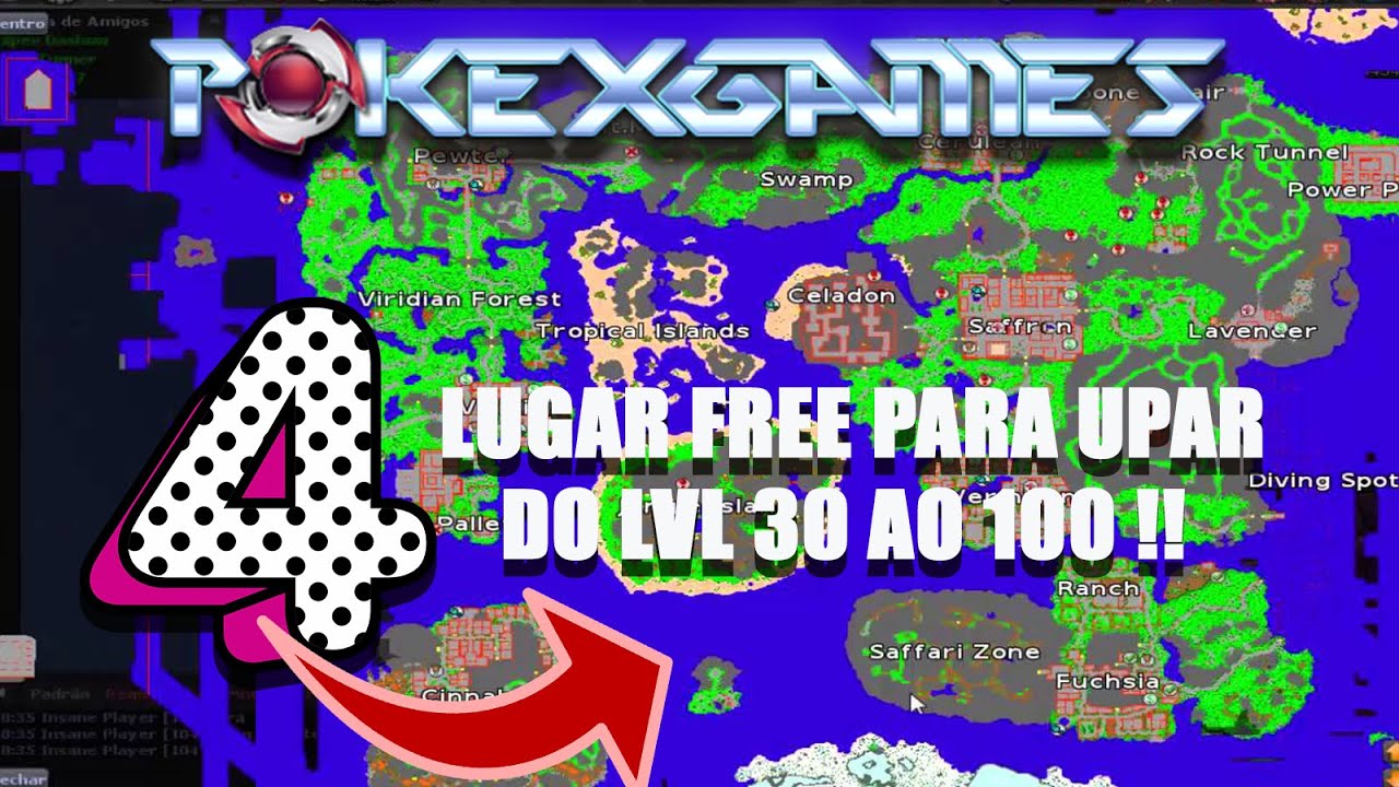 4 HUNT FREE PARA UPAR DO LVL 30 AO LVL 100 FACIL !! (POKEXGAMES 2021 ) !!!