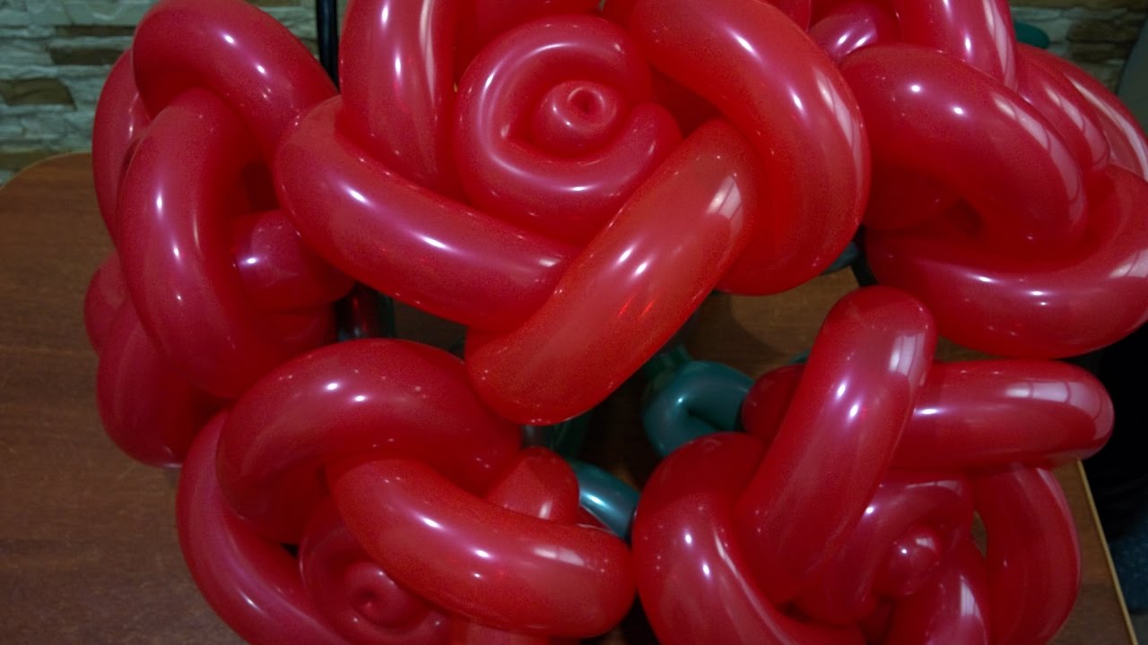 Как сделать розу из шаров,роза из шарика ШДМ/rose out of the bowl