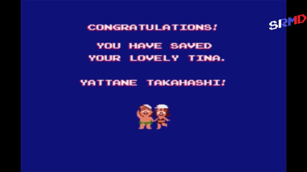 Bootleg Game Endings ~ Adventure Mario (Takahashi Meijin no Bouken Jima hack)
