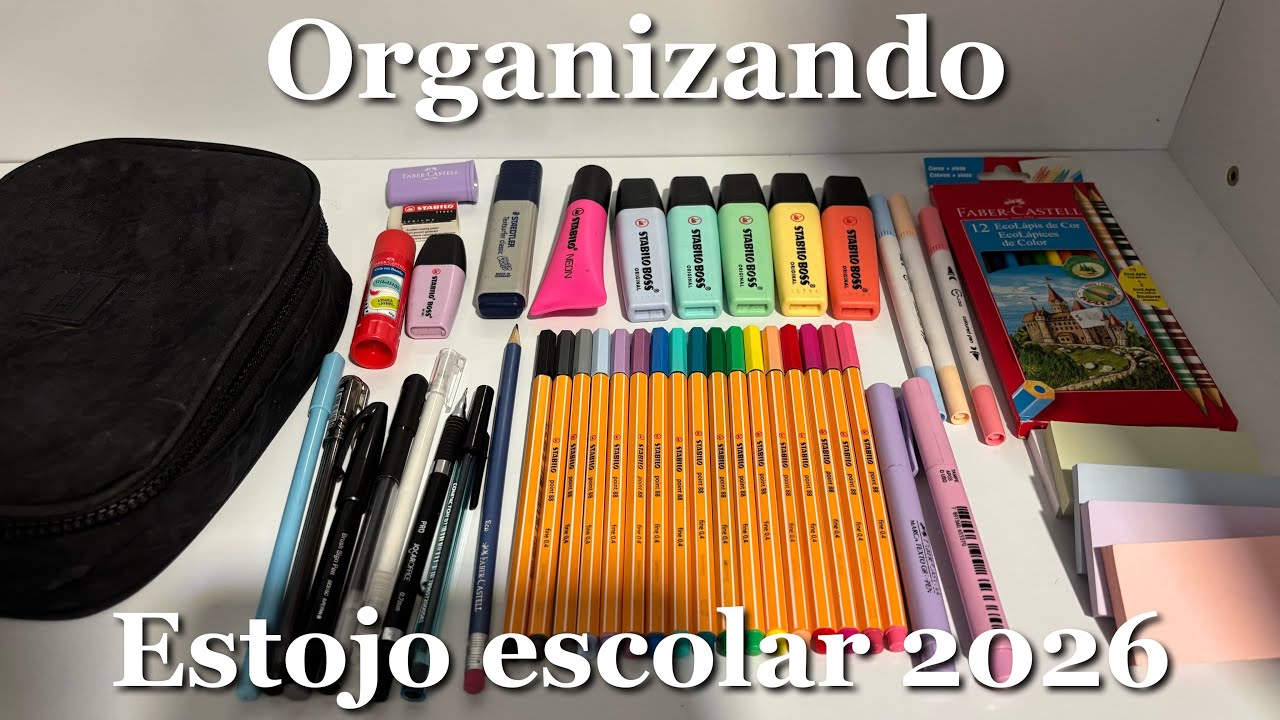 Organizando meu estojo escolar 2026
