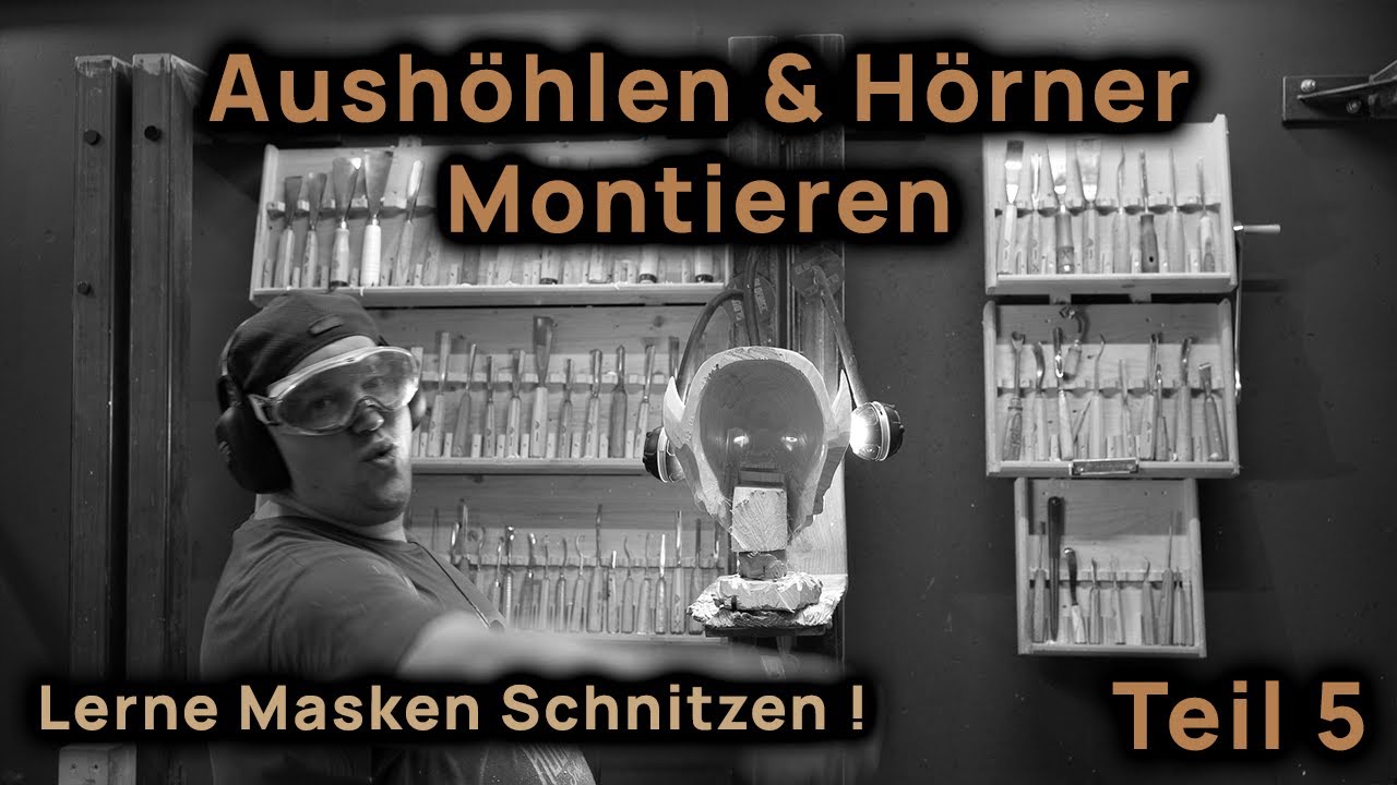 Krampusmasken-Schnitzen Teil 5: Aushöhlen, Hörner Montieren & Grundieren | Serie mit Eder Sebastian