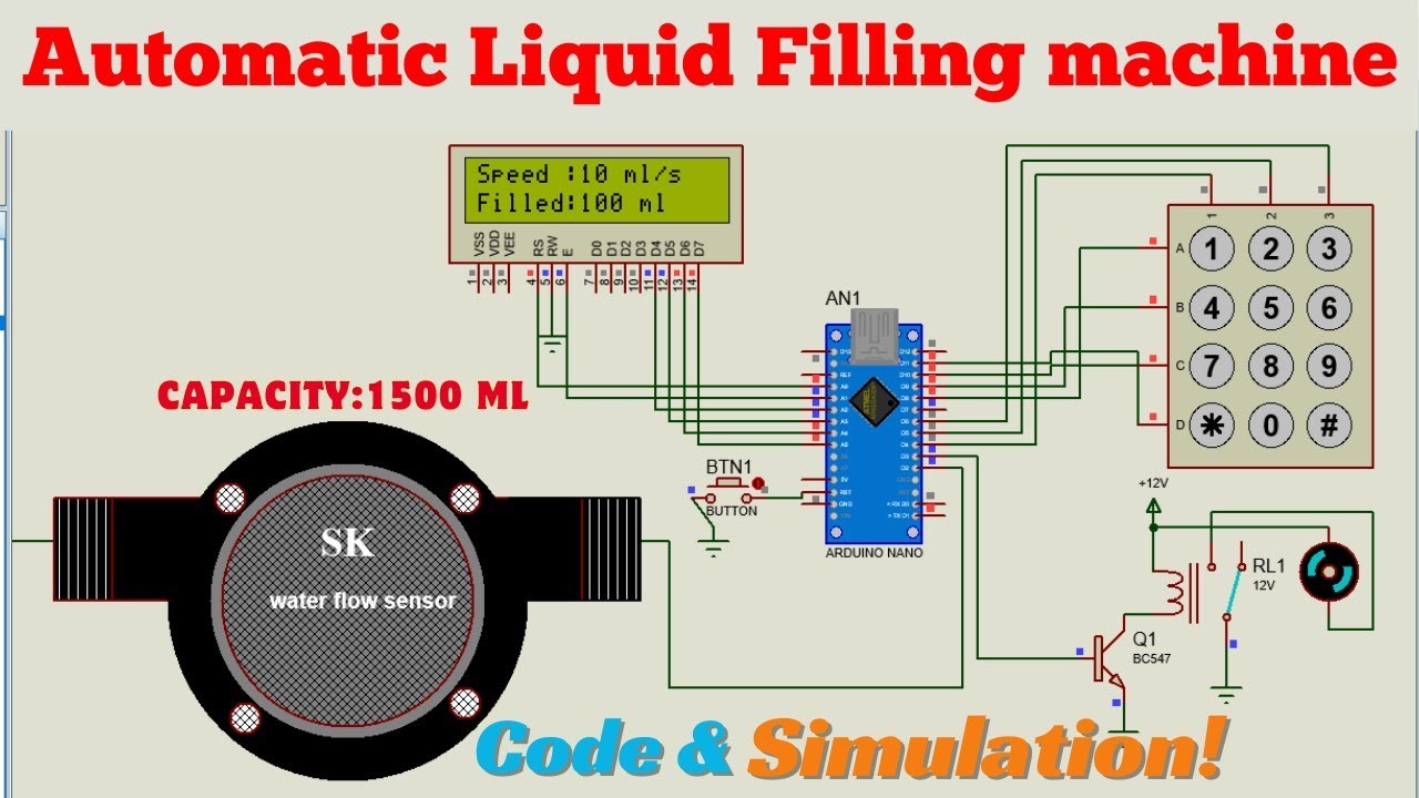 Automatic Water Filling Machine using Water Flow Sensor &Arduino/DIY Automatic Water Liquid Machine