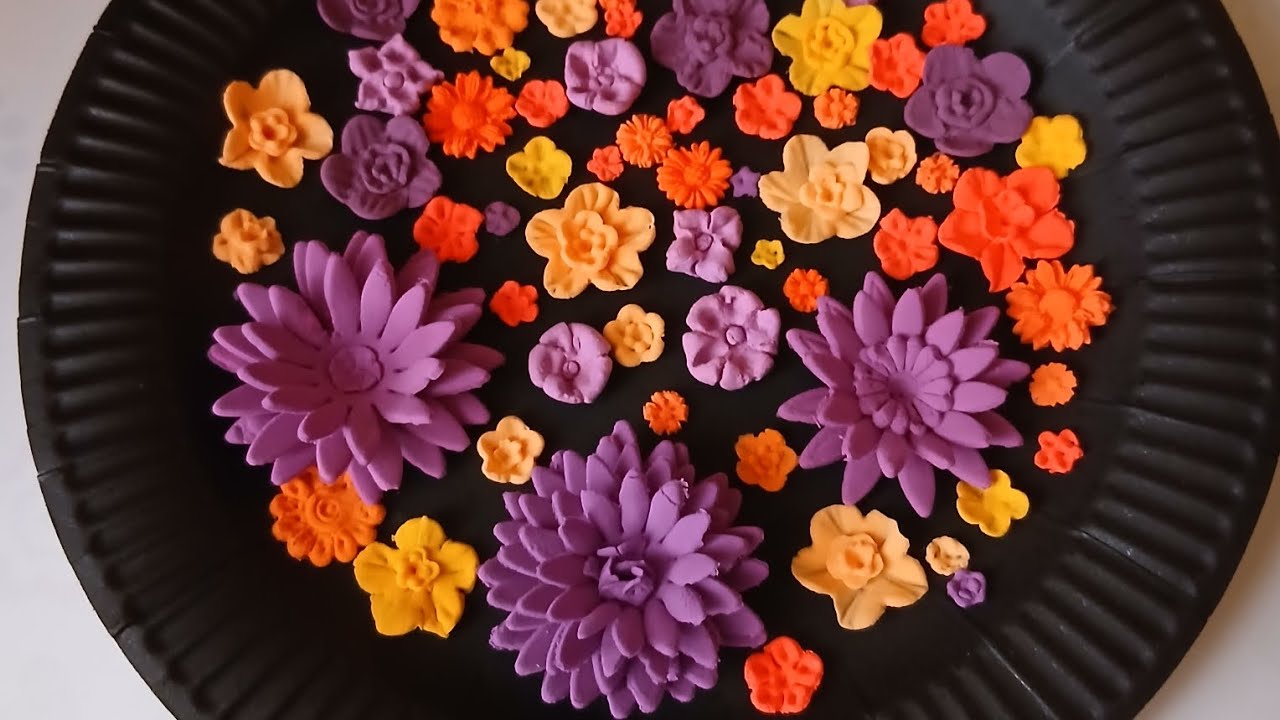 Floral wall art from air-dry clay🌸