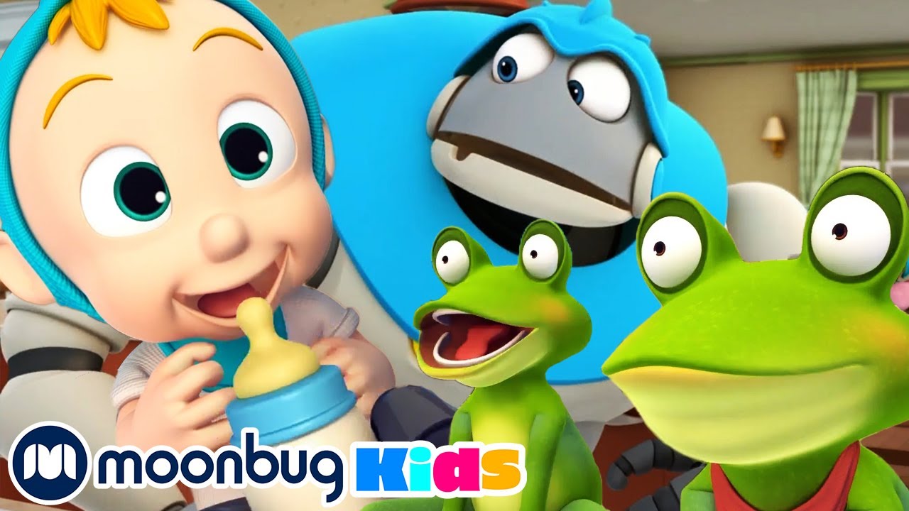 Frog Invasion - Kids Video Subtitles | Arpo the Robot | Cartoons for Kids | Moonbug Literacy