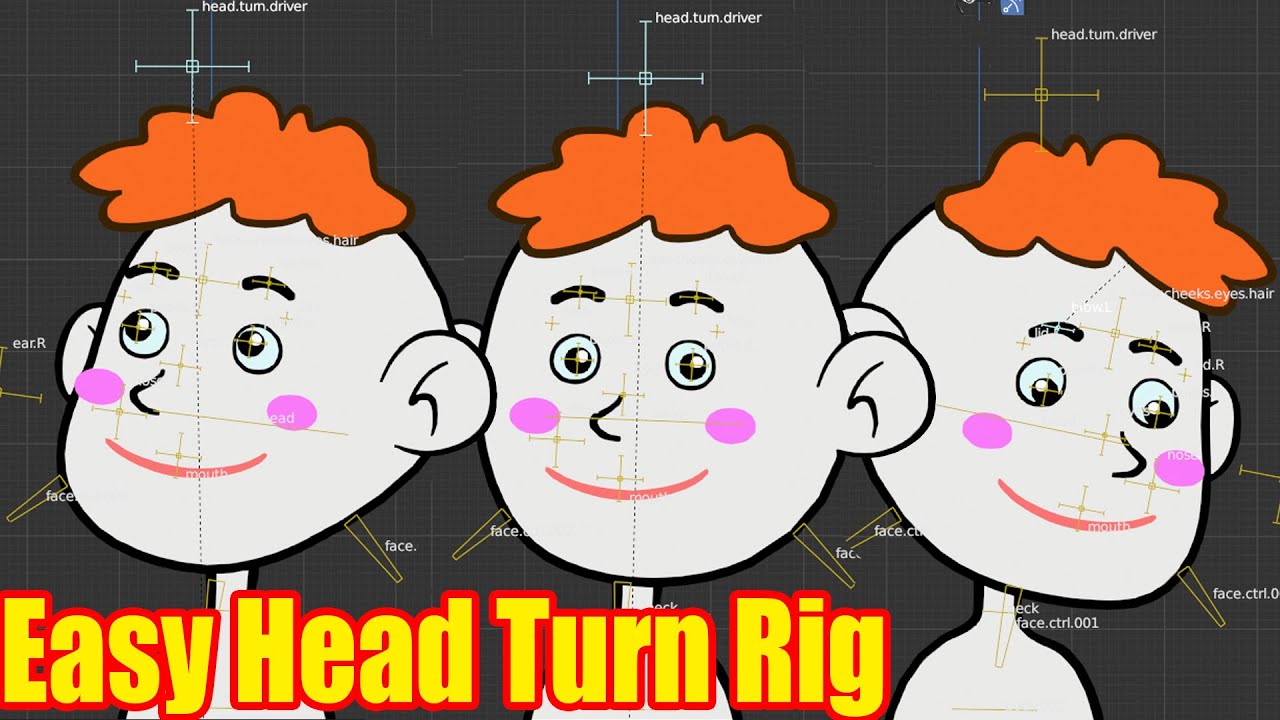 New Easy Head Turn - Blender Grease Pencil Rigging Tutorial