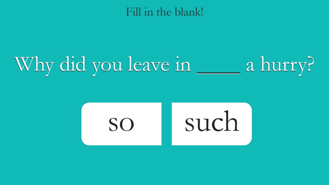 How To Use SO & SUCH