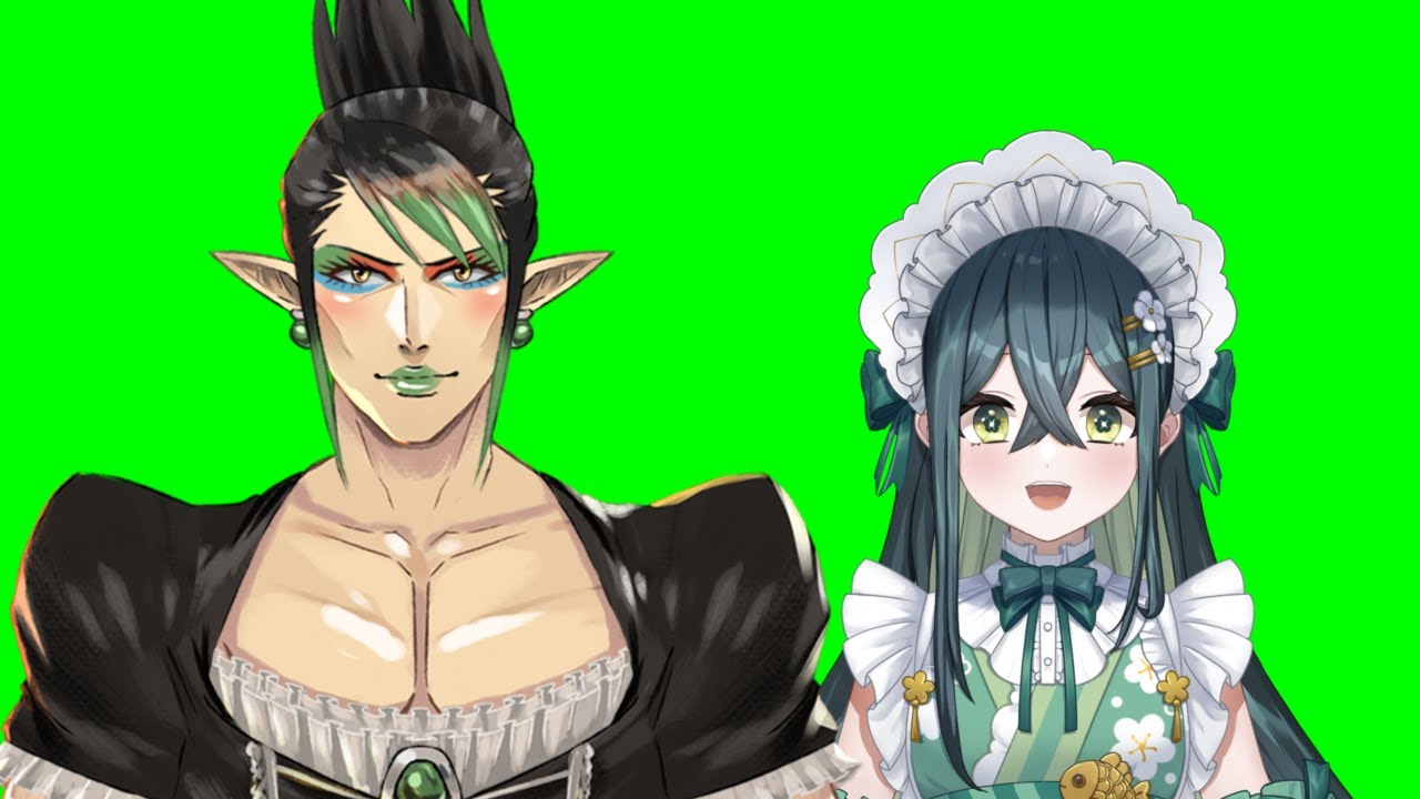 花畑チャイカ先輩と十河ののは にじさんじ緑色のメイドさん