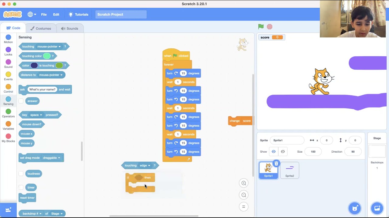 Jumping game with cat on scratch