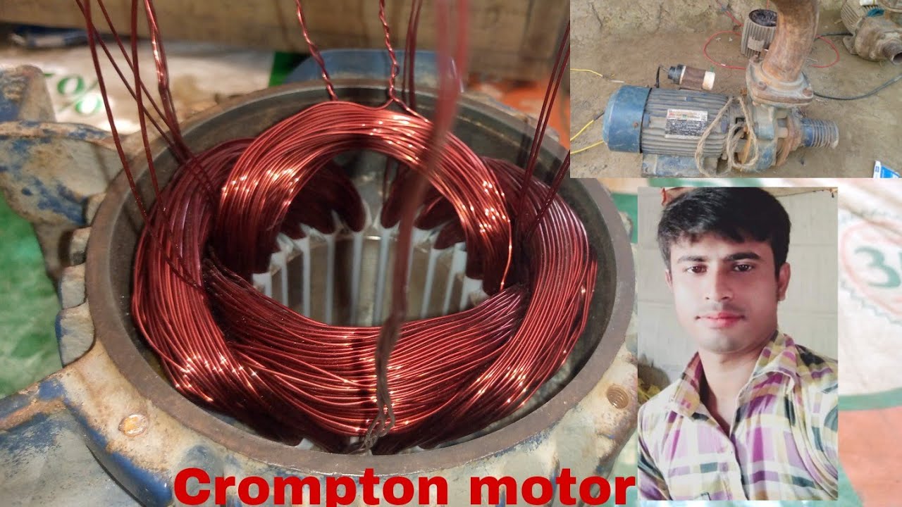Crompton new model motor water pump data repairing 2hp single phase 1.5 hp winding. bearing change